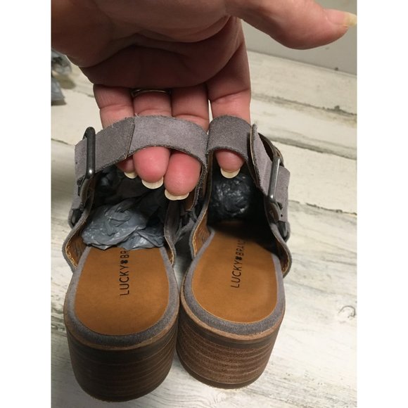 LUCKY BRAND Kaedey - Titanium sling-back leather shoes size 6M - Picture 4 of 4